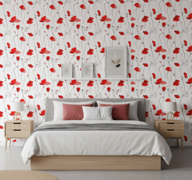 Pipacsok rajza tapéta virágok - TenStickers