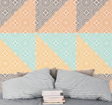 Pszichedelikus hippi mandala retro tapéta - TenStickers
