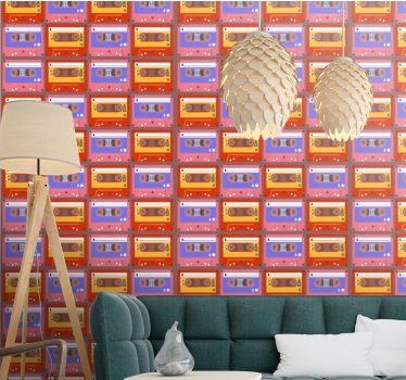 Retro kazetta kollekció vintage háttérképek - TenStickers