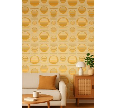 Retro narancssárga napok tapéta geometriai - TenStickers