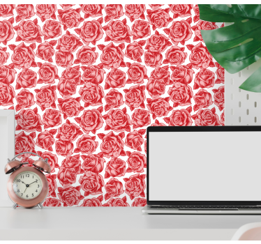 Rózsa mintás elegancia Tapéta Virágok - TenStickers