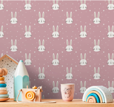 Rózsaszín "boho" mintás gyerek tapéta - TenStickers