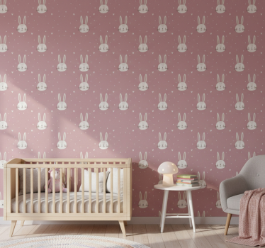 Rózsaszín boho mintás gyerekszoba tapéta - TenStickers