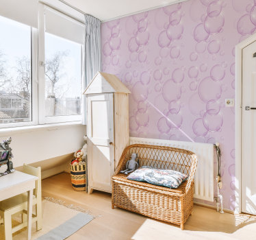 Rózsaszín buborékok gyerekek háttérkép - TenStickers