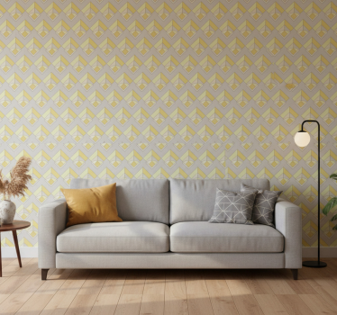 Sárga és szürke minta tapéta geometriai - TenStickers