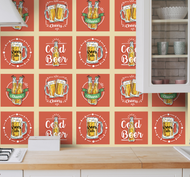 Sör témájú konyhai vinil tapéta - TenStickers