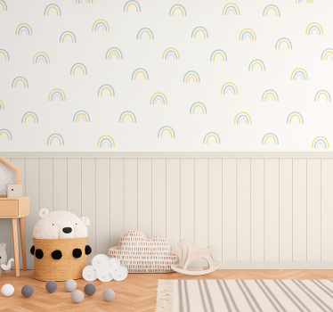 Szétszórt pasztell szivárványok Gyerekszoba tapéta - TenStickers