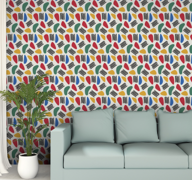 Színes forma minta Tapéta Geometriai - TenStickers