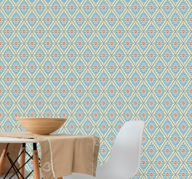 Színes geometriai lengyel virág természet tapéta - TenStickers