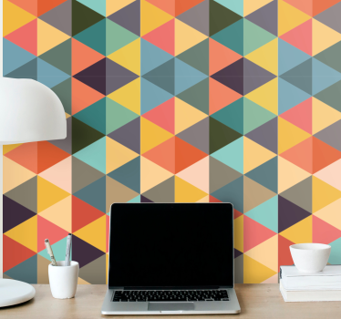 Színes háromszögek Tapéta Geometriai - TenStickers