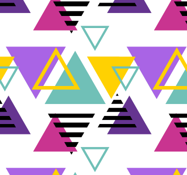 Színes retro minta Tapéta háromszögek - TenStickers