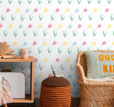 Színes tulipán virág mintás gyerek tapéta - TenStickers