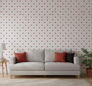 Szív és pötty minta dekor tapéta modern - TenStickers