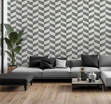 Szürke chevron Geometrikus tapéta - TenStickers