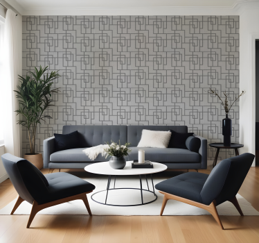 Szürke geometriai vonalak Tapéta Modern - TenStickers