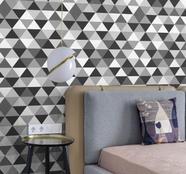 Szürke háromszögek geometriai háttérkép - TenStickers