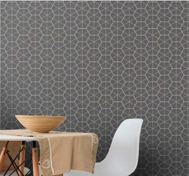 Szürke hatszögletű kivitel Tapéta Geometriai - TenStickers