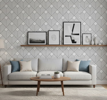 Szürke mintás geometriai tapéta - TenStickers