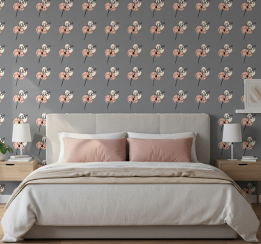 Tapéta virágok - absztrakt vonalas orchidea design - TenStickers