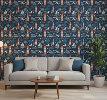 Tengerész mintás tapéta modern - TenStickers
