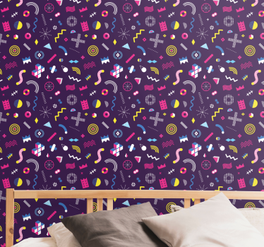 Vibráló retro formák Tapéta Geometriai - TenStickers