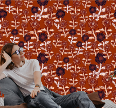Vibráló virágkompozíció Tapéta Virágok - TenStickers