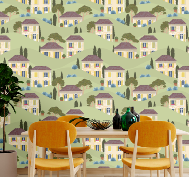 Vidéki villa mintás gyerekszoba tapéta - TenStickers