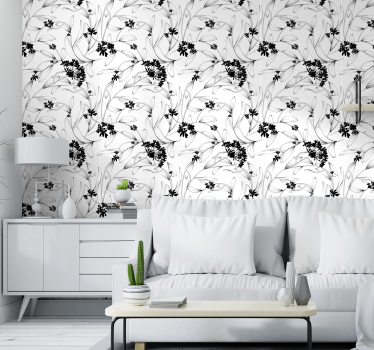 Virágos fürtös design Tapéta Virágok - TenStickers