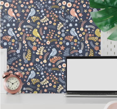 Virágos madár design Tapéta Természet - TenStickers