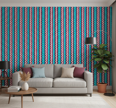 Zigzag hullám minta tapéta geometriai - TenStickers